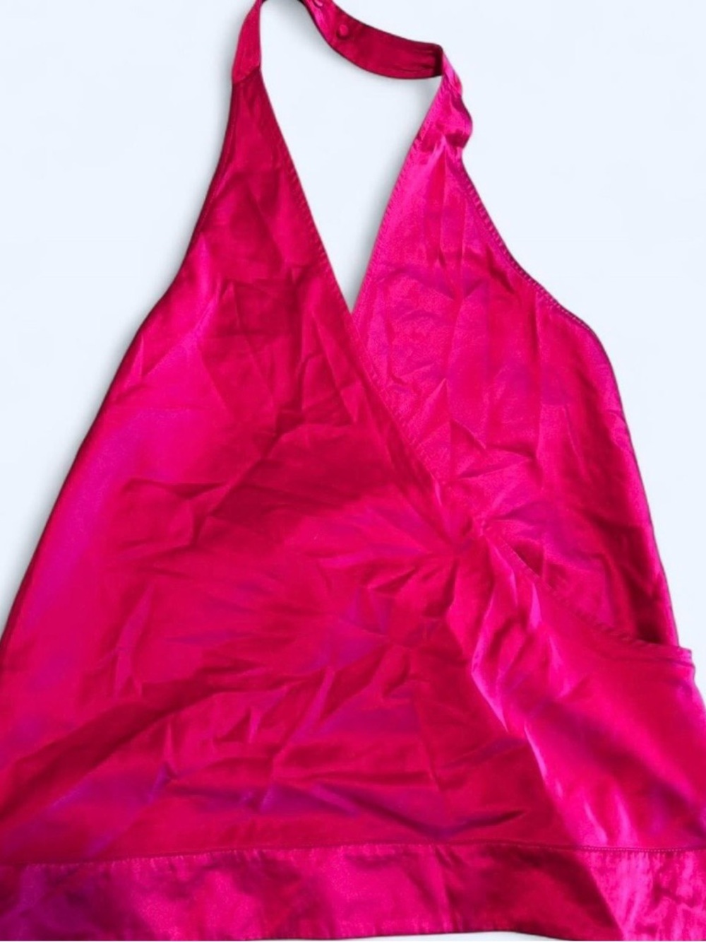 Silky Red Halter Top